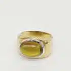 B8V7 Bague CRISO tourmaline or jaune et gris