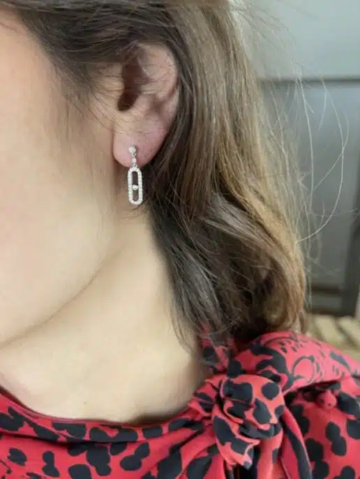 B88V48 Boucles d'oreilles Move Uno MESSIKA or gris et diamants