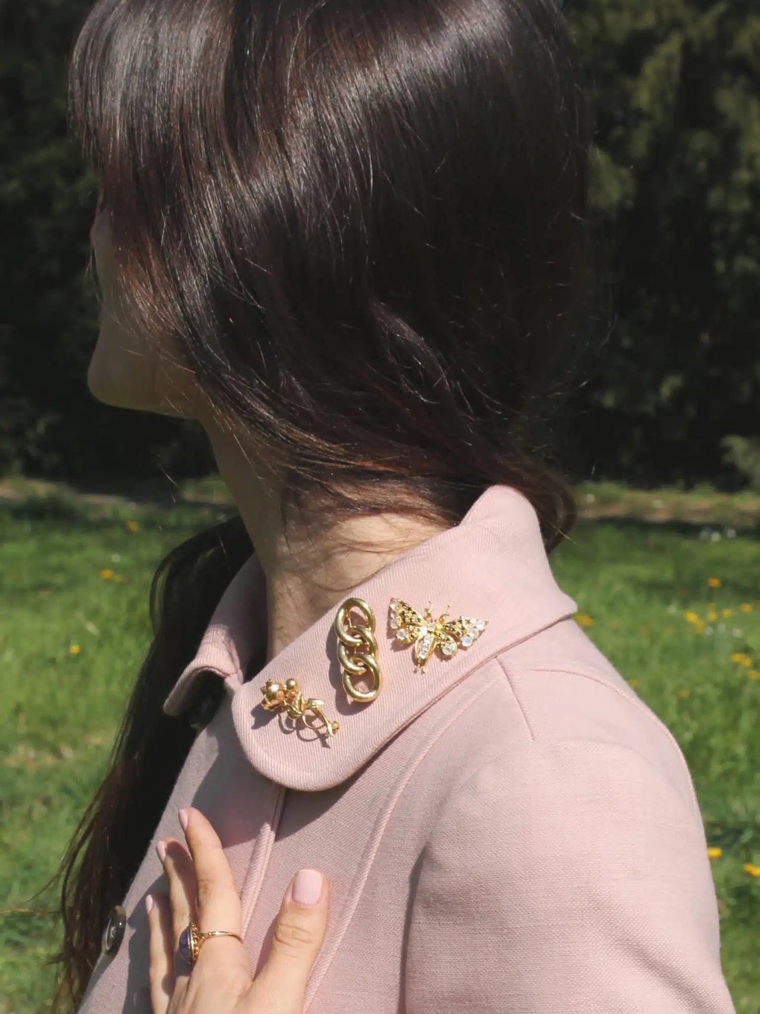 B168V79 Broche maillle en or jaune