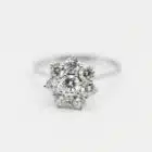 B170V79 Bague marguerite or gris et diamants
