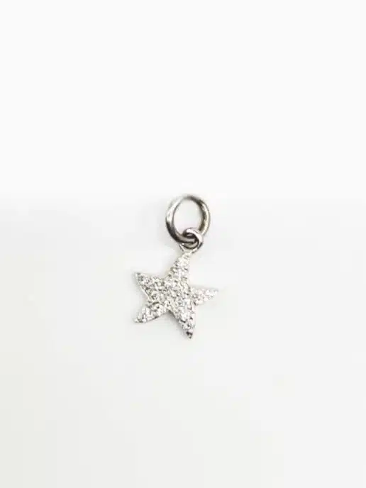 B227V48 Pendentif DODO étoile de mer or gris serti de diamants
