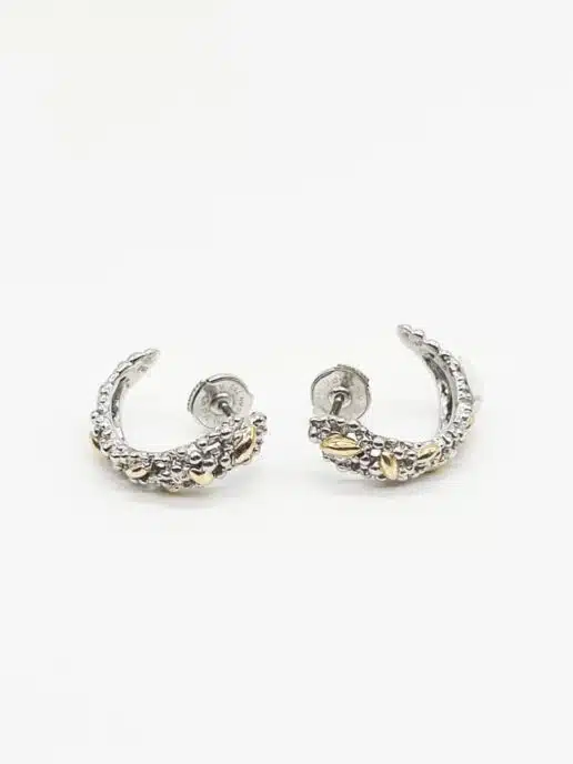 B271V118 Boucles d'oreilles GILBERT ALBERT or jaune et or gris