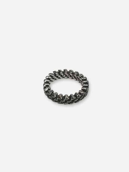 B498V256 Bague SERAFINO CONSOLI Brevetto or rhodié diamants noirs