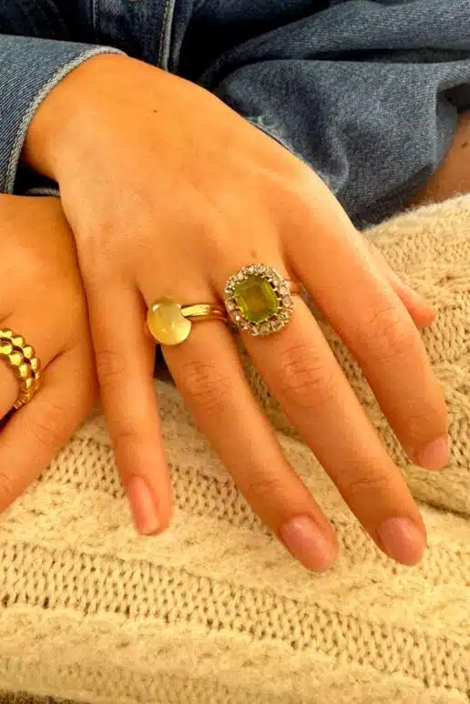 péridot et diamants