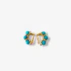 Boucles d'oreilles GILBERT ALBERT en or jaune et turquoises MY TRIBE