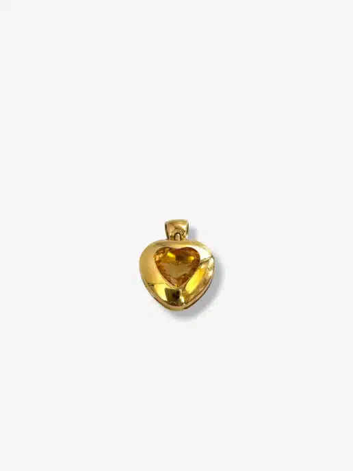 B590V361 Pendentif coeur en or jaune et citrine